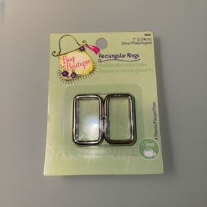 Prym-Dritz 4 Pack Nickel Silvertone 1" Rectangular Rings Bag Boutique